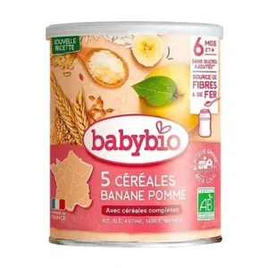 babybio 5 cereales banane pomme 220g.webp