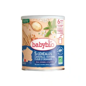 babybio 5 cereales verveine fleur doranger camomille 220g.webp