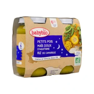babybio pot bonne nuit petits pois mais riz 2200g.webp