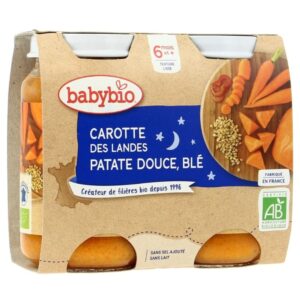 babybio pots bonne nuit carotte patate douce et ble 6mois bio 2x200g.jpg