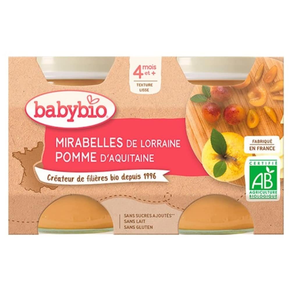 babybio pots de mirabelles et pomme 4mois bio 2x130g.jpg babybio pots de mirabelles et pomme 4mois bio 2x130g.jpg