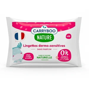 carryboo lingettes dermo sensitives sans parfums 58 pieces.webp
