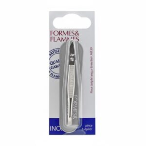 formes flammes pince a epiler acier forge nikele longue mors biais 9cm refrence19.jpg