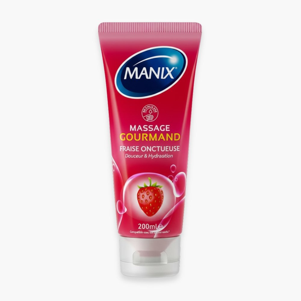 manix gel de massage gourmand fraise comestible douceur hydratation 200ml.jpg manix gel de massage gourmand fraise comestible douceur hydratation 200ml.jpg