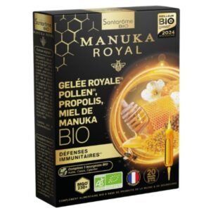 santarome bio manuka royal gelee royale pollen propolis et miel de manuka defenses immunitaires ampoules 20u.jpg